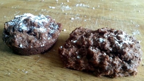 Left: baked in a silicone bun sheet Right: baked on the flat sheet
