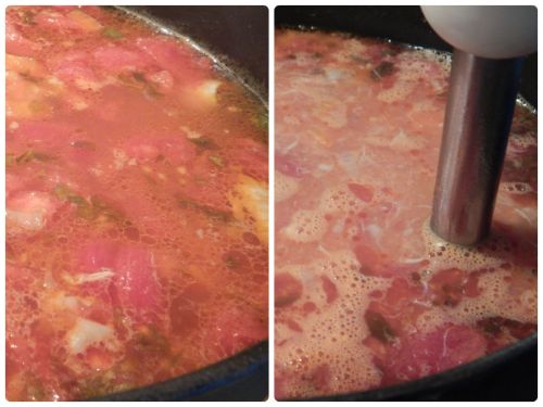 5. Fresh Tomato Soup with Crispy Pork Bits and Wild Rice