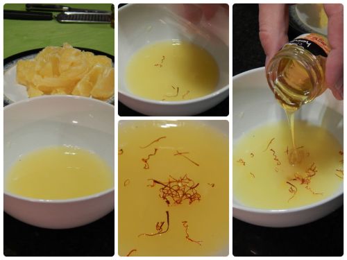 Honey Saffron Chicken with Mint & Orange Couscous - dressing preparation