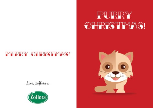 Cat - Printable Christmas Cards from Zoflora