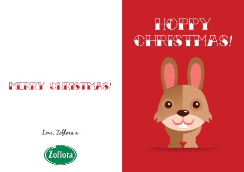 Rabbit - Printable Christmas Cards from Zoflora