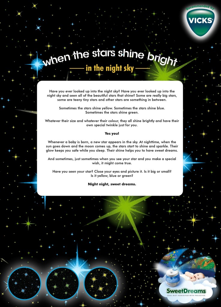 Toddler Life – How to get a good night’s sleep in winter with SweetDreams cool mist humidifier with projector by Vicks - when the stars shine bright in the night sky