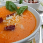 What’s Cooking – Fresh Tomato Soup with Crispy Pork Bits and Wild Rice