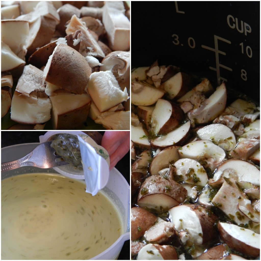 Fresh Mushroom Soup in the making