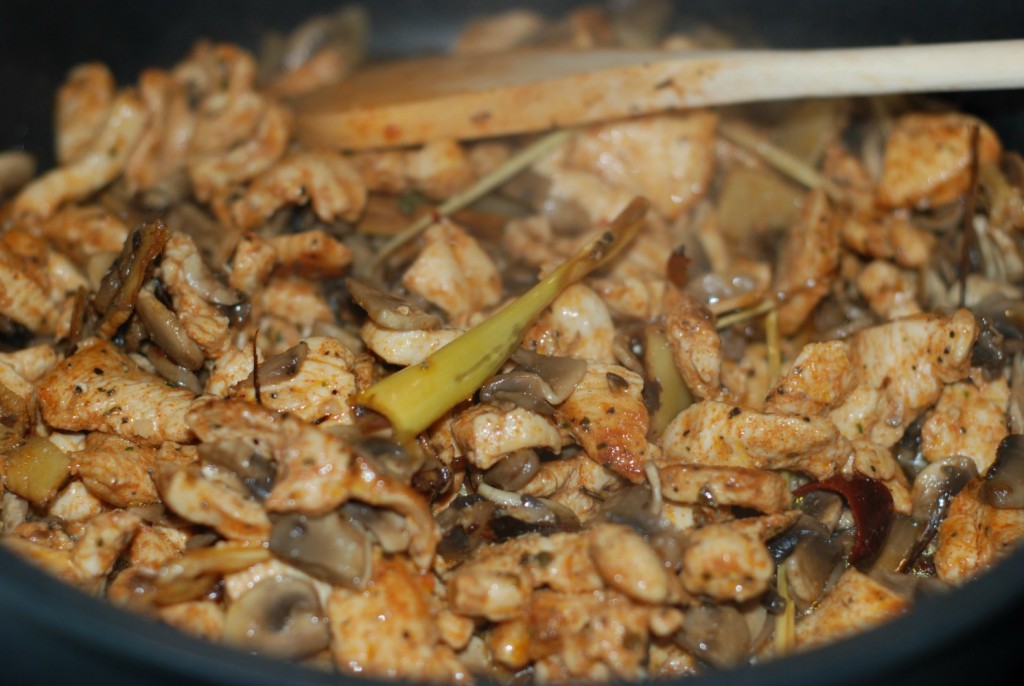 Thai Coconut And Chicken Soup in the making