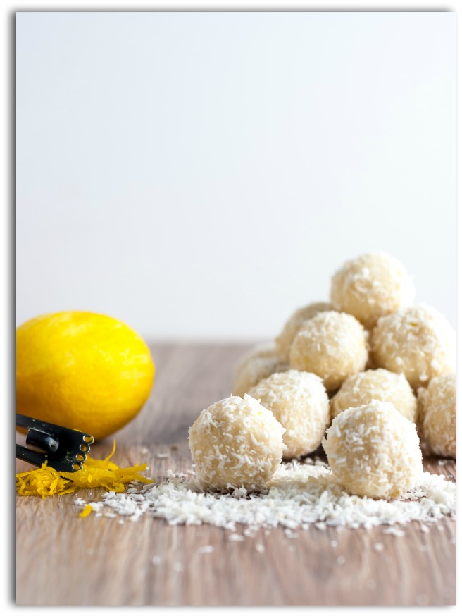 Lemon & Coconut Bliss Balls These tangy bliss balls have just enough sweetness to satisfy your sweet tooth cravings. They are refined sugar free and have a higher protein content thanks to the additional whey protein powder making them an ideal little healthy snack.