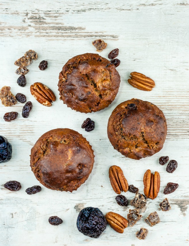 Sugar & Wheat Free Fruit and Nut Breakfast Muffins. Packed with fruit and nuts these sugar and wheat free muffins will provide a good nutritional start to any day. 