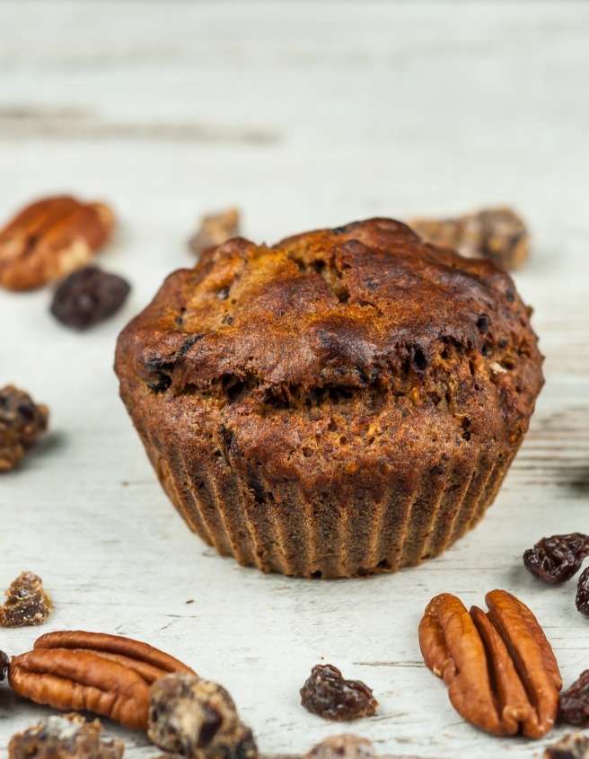 Sugar & Wheat Free Fruit and Nut Breakfast Muffins. Packed with fruit and nuts these sugar and wheat free muffins will provide a good nutritional start to any day. 