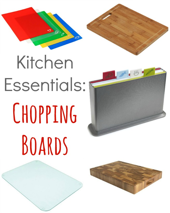 Kitchen Essentials – Chopping Boards. An easy guide to buying the perfect chopping board. A chopping board is a must have in any kitchen but with such a huge choice of the different types and styles of board on the market it’s hard to pick the one for us. Wooden, bamboo, glass or plastic they all have their positive and negative sides… so which one to choose? 