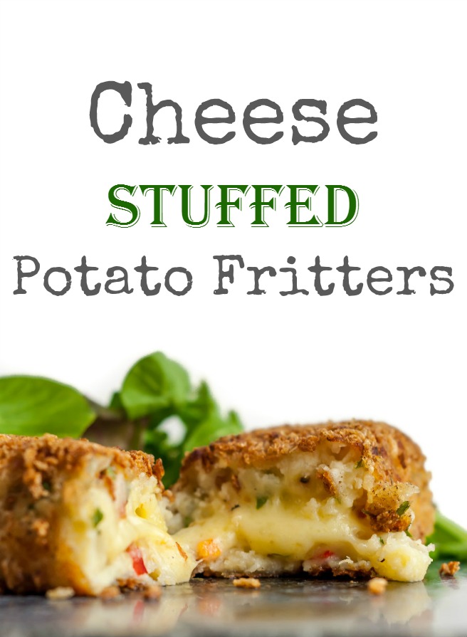 Who doesn’t love cheese? Everything is better with cheese, am I right? Well, if you think so this cheese stuffed potato fritters will be perfect for you. Super tasty, extremely crunchy on the outside, soft inside with a chunk of melted cheesy goodness…. perfection for any cheese lover!