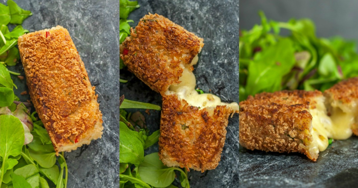 Who doesn’t love cheese? Everything is better with cheese, am I right? Well, if you think so this cheese stuffed potato fritters will be perfect for you. Super tasty, extremely crunchy on the outside, soft inside with a chunk of melted cheesy goodness…. perfection for any cheese lover!