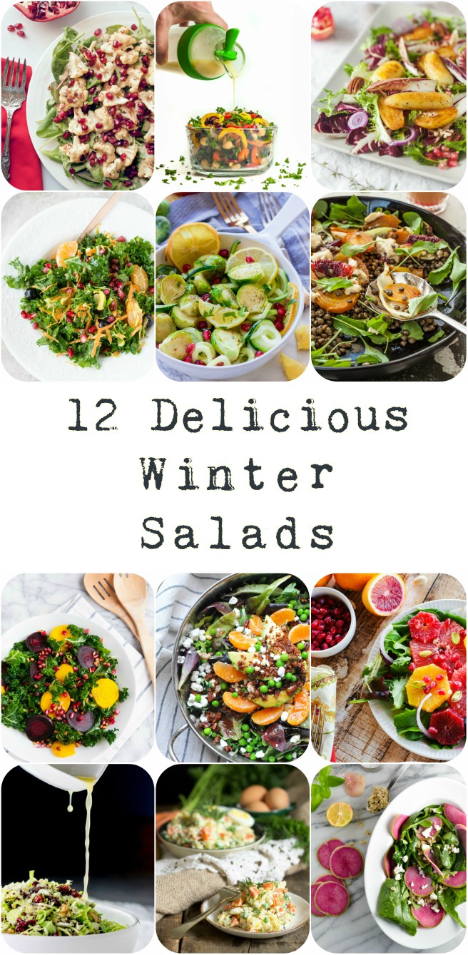 Are you fed up with all those heavy cold-weather meals? Fancy something a little lighter after the Xmas feasting, that is still super tasty and yet easy to prepare? Well, look no further… today I want to share with you a round-up of 12 delicious winter salads, based on seasonal ingredients, which will definitely help to lighten things up. 