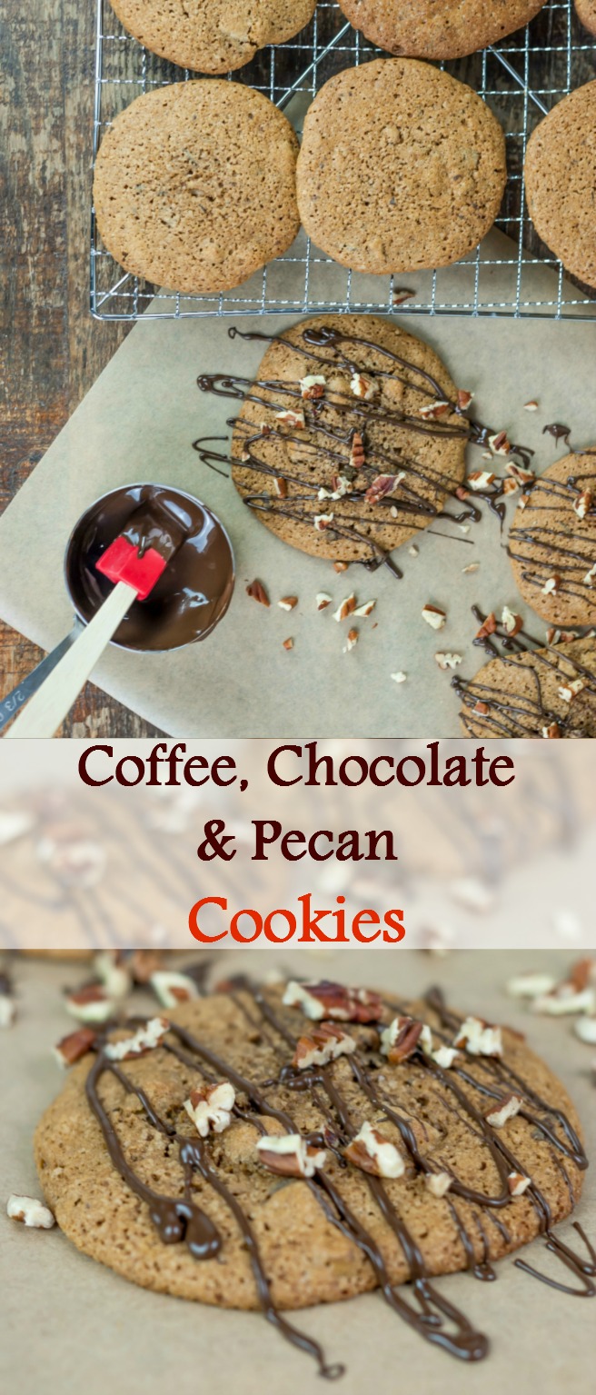 Soft and chewy, those coffee, chocolate and pecans cookies offer a great treat; an irresistible flavour combination for any time that you need a pick me up. 