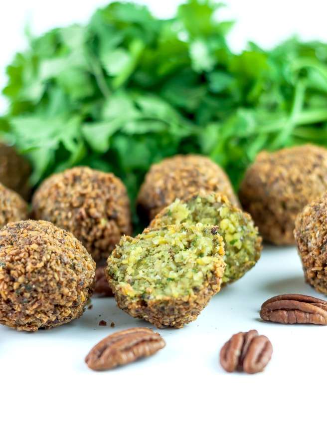 Super crunchy on the outside and light and fluffy inside, this falafel delivers a delicious flavour combination – fresh herbs, nuts with a wonderful spicy finish of ginger and chilli.