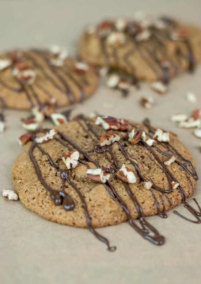 Soft and chewy, those coffee, chocolate and pecans cookies offer a great treat; an irresistible flavour combination for any time that you need a pick me up.