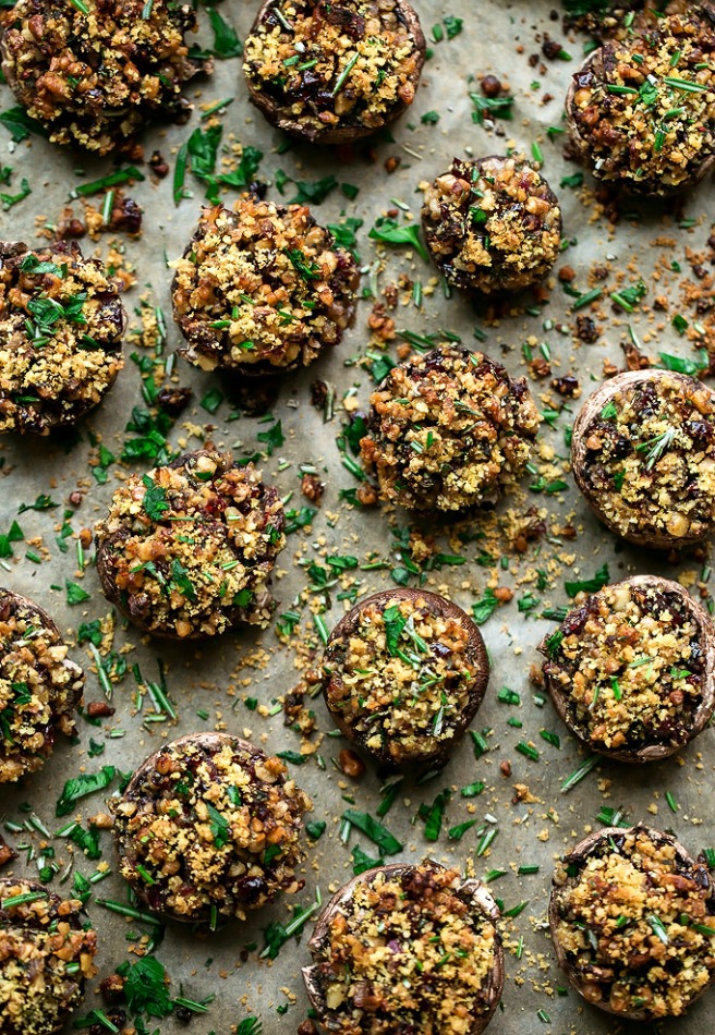 walnut-sage-cranberry-stuffed-mushrooms