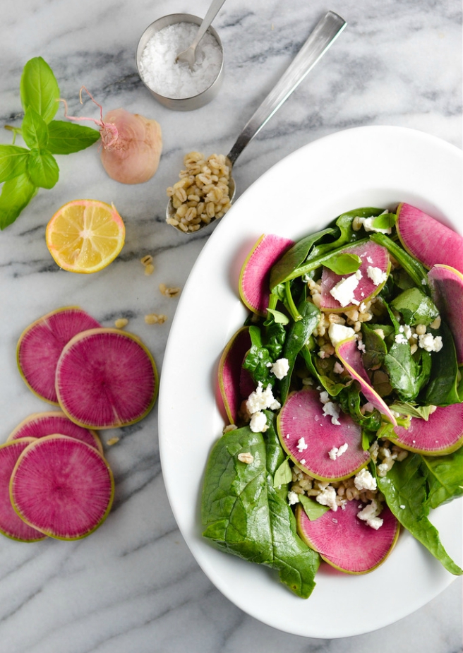 watermelon-radish-and-spinach-salad-with-barley