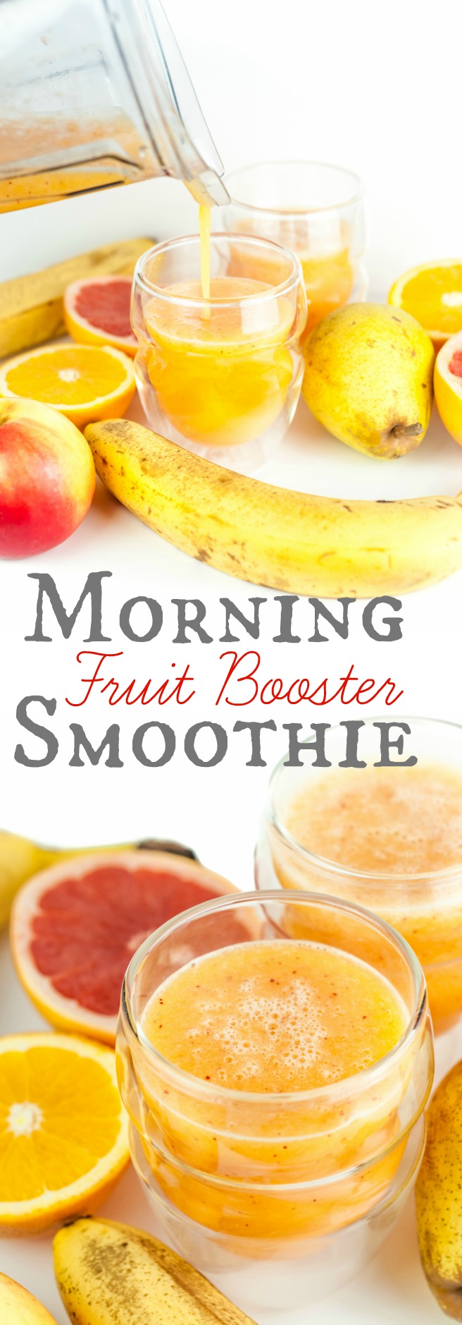 Morning Fruit Booster Smoothie. A fresh and zingy morning smoothie which will wake you up and help you stay energized for those busy hours to come.