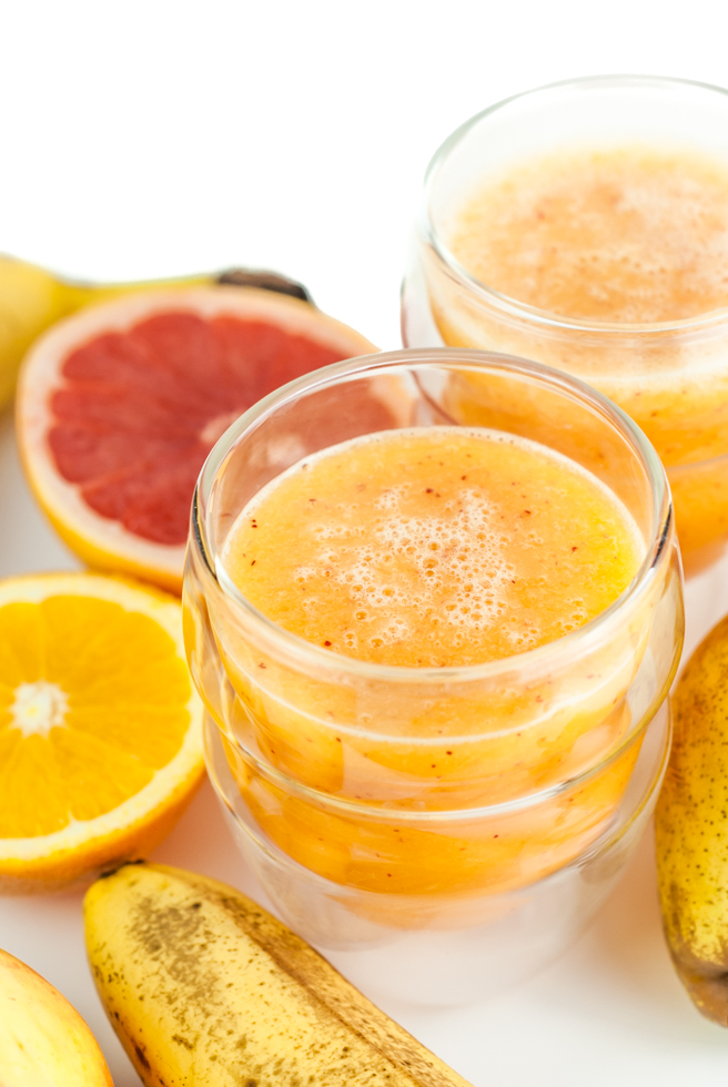 A fresh and zingy morning smoothie which will wake you up and help you stay energized for those busy hours to come.