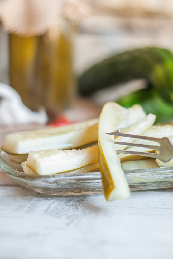 Crisp with a lovely vinegary bite and a slight chilli kick, these pickled cucumbers sticks will light up any meal.