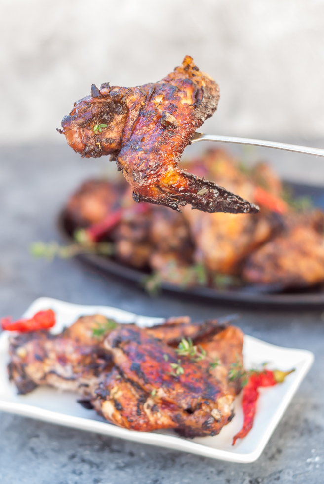 Caribbean Jerk Chicken Wings Crispy, both sweet and spicy and full of flavours – the perfect recipe to bring back memories of hot summer days.